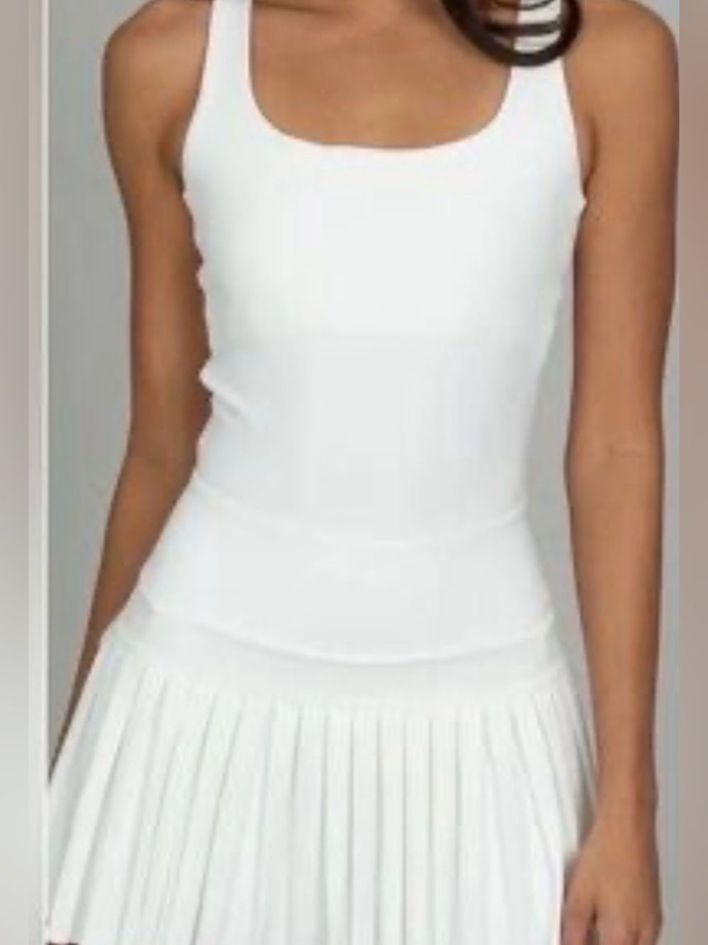 LAURA ASHLEY White Tennis dress w/ built in bra and detachable shorts. SIZE XS